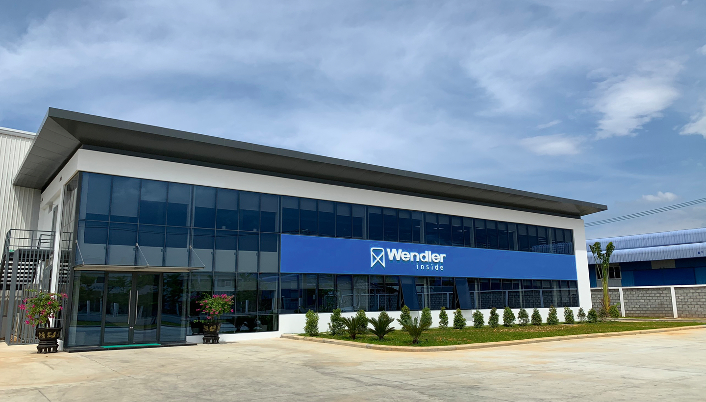 Front office building dark blue 